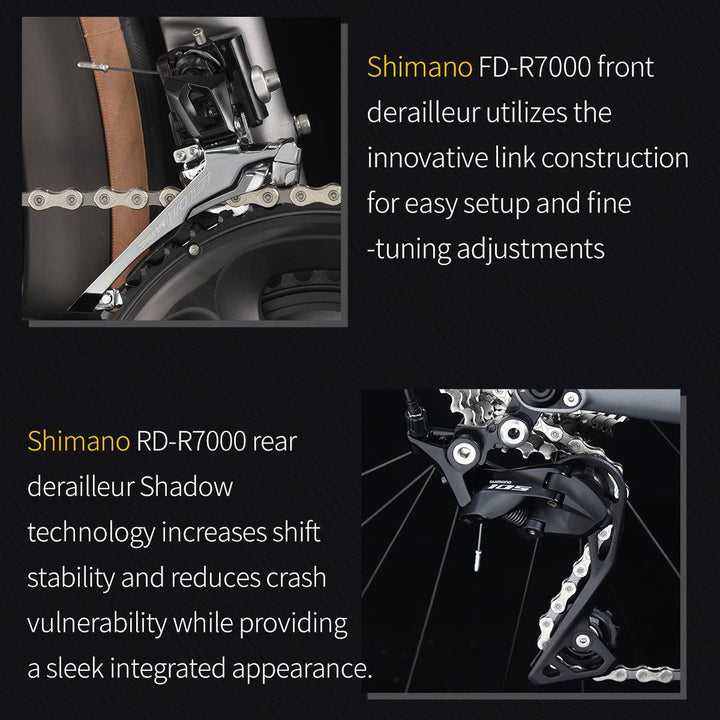 A7 bike with shimano 105 derailleur system
