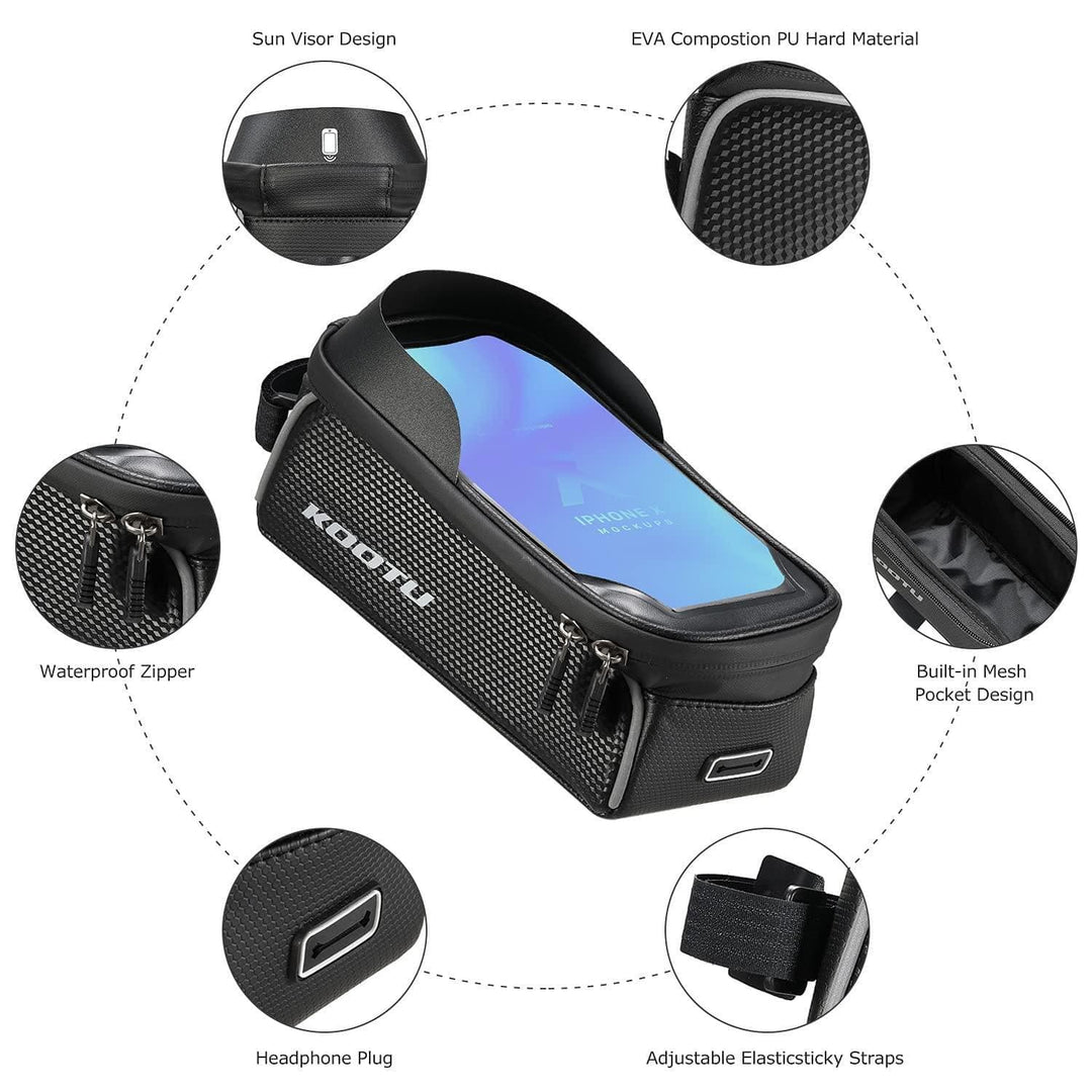 KOOTU Waterproof and Shockproof  Bike Handlebar cellphone Bag